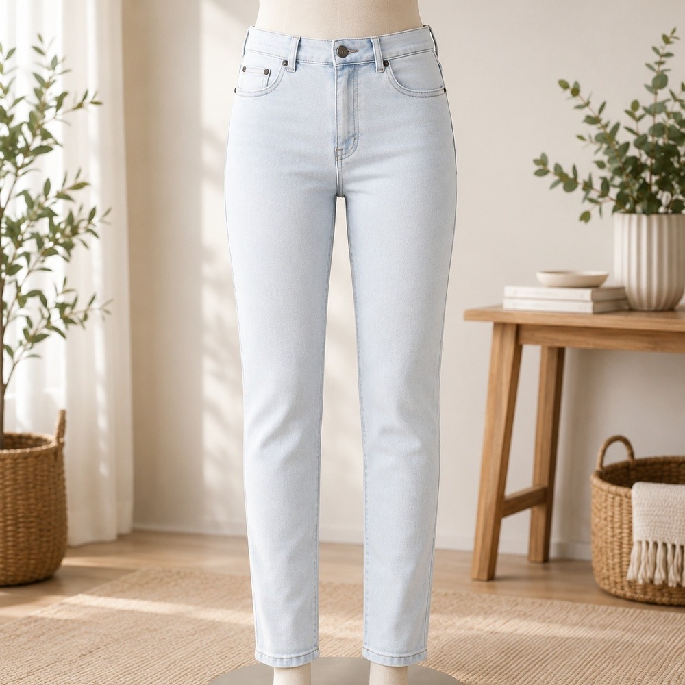 One Teaspoon Skinny Jeans Womens 28 Light Blue‎ Two Tone Split Hem Denim
